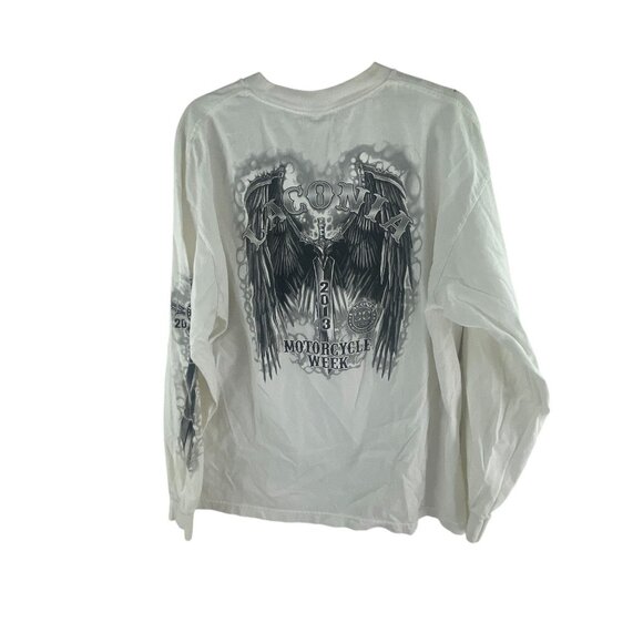 Astyle Apparel Laconia 2013 Motorcycle Week Long Sleeve T-Shirt XL White Activew - Picture 4 of 6